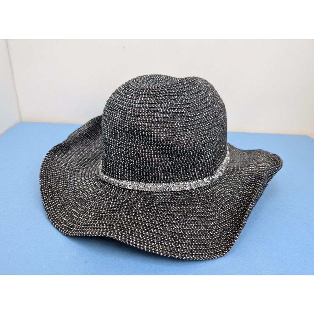 NWT BCBGeneration Western Country Cowboy Hat Black Sparkle Rhinestones GNH612401